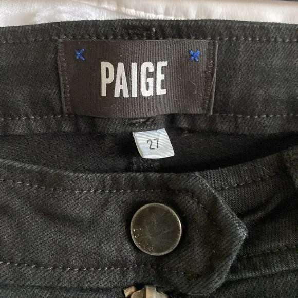 PAIGE black straight leg jeans. - Picture 3 of 5